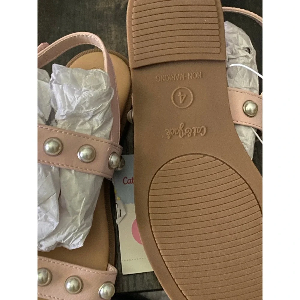 Big Girl Sandals Cat & Jack Eve Pearl Blush 4 New With‎ Tags